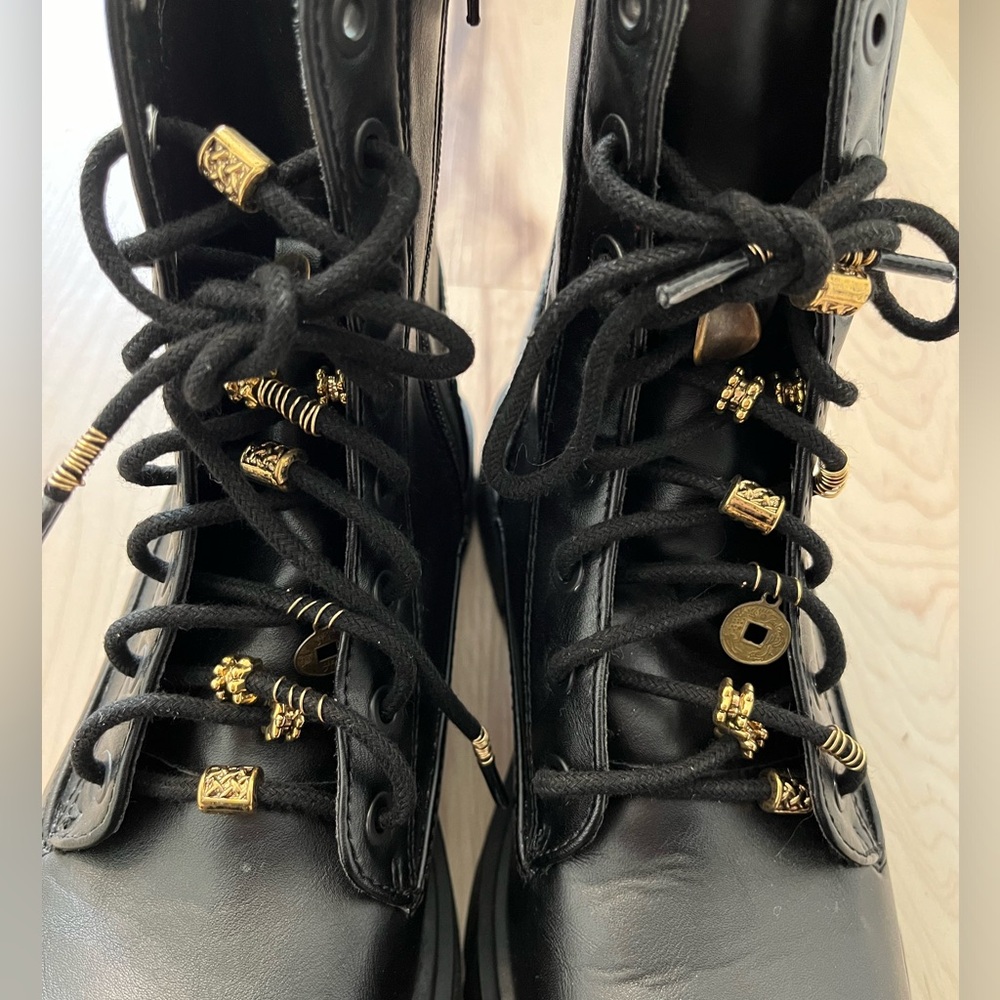 No Boundaries Gold Charm Lace Boots - Picture 4 of 9